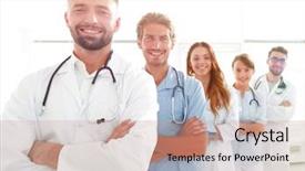  Presentation with members - Slides having members of the medical center background and a coral colored foreground