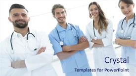  Presentation with members - Colorful slide deck enhanced with members of the medical center backdrop and a  colored foreground