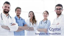  Presentation with members - Colorful slide set enhanced with members of the medical center backdrop and a  colored foreground