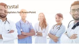  Presentation with members - Audience pleasing theme consisting of members of the medical center backdrop and a  colored foreground