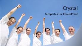  Presentation with friends show - PPT theme with members team - group of friends in white background and a  colored foreground