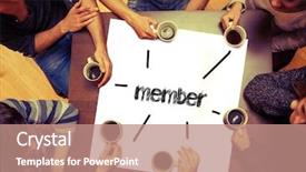  Presentation with coffee - Slide set having student drinking coffee sitting background and a coral colored foreground