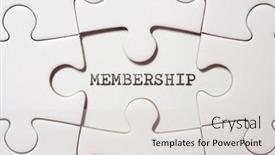  Presentation with membership - Cool new slide deck with membership-word-written backdrop and a light gray colored foreground