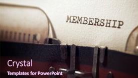  Presentation with membership - Presentation theme featuring membership-word-written background and a wine colored foreground