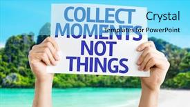  Presentation with id card - Slide deck consisting of meme - collect moments not things card background and a arctic colored foreground