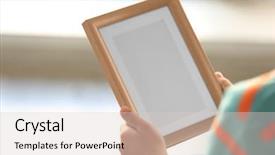  Presentation with cartoon kids holding hands - Amazing slides having memoire - child's hands holding photo frame backdrop and a lemonade colored foreground