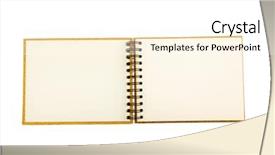  Presentation with binder - Cool new slide deck with memoire - ring binder against white background backdrop and a white colored foreground