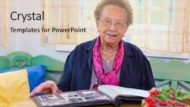  Presentation with photo album - Presentation consisting of memoire - senior puts on a photo background and a lemonade colored foreground