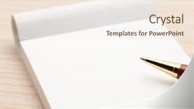  Presentation with memorandum - Cool new presentation theme with memorandum - blank memo pad isolated backdrop and a sky blue colored foreground