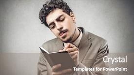  Presentation with memorandum - Presentation theme enhanced with memorandum - man taking notes background and a gray colored foreground