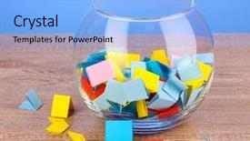  Presentation with memorandum - Presentation theme with memorandum - pieces of paper for lottery background and a  colored foreground