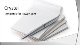  Presentation with memorandum - PPT layouts consisting of memorandum - stack of blank memo pads background and a white colored foreground