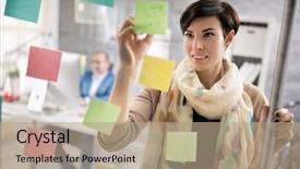  Presentation with modern - PPT layouts having memoria - modern working woman makes scheme background and a coral colored foreground