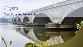  Presentation with lincoln - PPT theme featuring memorial bridge and lincoln memorial in autumn - washington d c united states of america background and a sky blue colored foreground