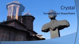  Presentation with communist - Colorful PPT theme enhanced with memorial bust of anti-communist backdrop and a light blue colored foreground