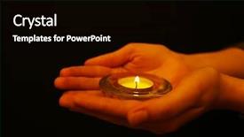  Presentation with memorial - Beautiful theme featuring memorial candles - burning candle in hands backdrop and a  colored foreground
