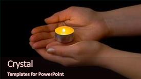  Presentation with black hands - Amazing presentation theme having memorial candles - hands and burning candle isolated backdrop and a  colored foreground