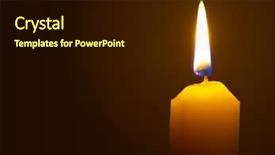  Presentation with candle - Beautiful presentation theme featuring memorial candles - macro of burning candle isolated backdrop and a black colored foreground