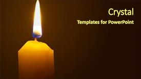  Presentation with candle - PPT theme with memorial candles - macro of burning candle isolated background and a wine colored foreground