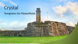  Presentation with sri lanka - PPT layouts with memorial clock tower in gall background and a light blue colored foreground