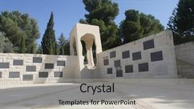  Presentation with jewish - Presentation design enhanced with memorial jewish - hill monument in the western background and a light gray colored foreground