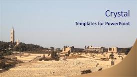  Presentation with jewish - Cool new presentation theme with memorial jewish - mt olives at sunset jerusalem backdrop and a sky blue colored foreground