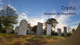  Presentation with old england - Cool new presentation theme with memorial jewish - tombstones sit quietly backdrop and a teal colored foreground