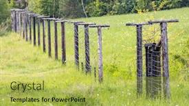  Presentation with curtain - PPT theme enhanced with memorial-of-iron-curtain-slavonice background and a yellow colored foreground