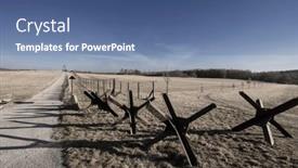  Presentation with curtain - Presentation design consisting of memorial-of-the-iron-curtain background and a  colored foreground