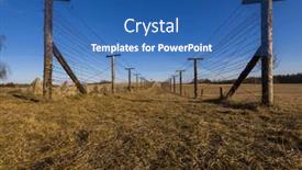  Presentation with czech republic - Presentation with memorial-of-the-iron-curtain background and a ocean colored foreground