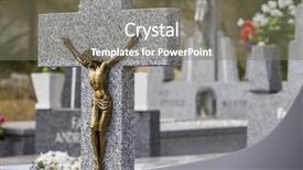  Presentation with cemetery - Theme with memorial service - old cemetery with graves background and a gray colored foreground