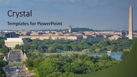  Presentation with skyline - Theme having memorial sky - washington dc skyline background and a teal colored foreground