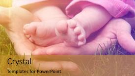  Presentation with neonatal nurse baby hand mother - Cool new slide set with sweet memories - baby feet in mother's hands backdrop and a gold colored foreground
