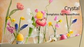  Presentation with glass - Beautiful presentation theme featuring memories birthday - beautiful flowers bouquets in glass backdrop and a lemonade colored foreground