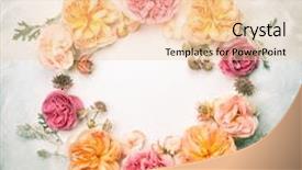  Presentation with festive - Slide set with memories birthday - festive flower composition overhead view background and a  colored foreground