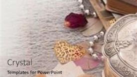  Presentation with memories - Presentation theme with memories in retro arrangement background and a mint green colored foreground