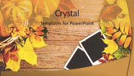  Presentation with autumn leaves - Presentation theme with memories with retro photo card background and a  colored foreground