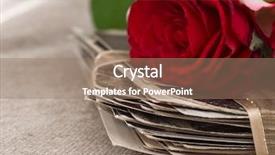  Presentation with memory book - Presentation having memory book love - memories in retro arrangement background and a coral colored foreground