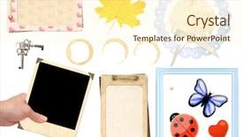  Presentation with memory book - Colorful presentation design enhanced with memory book romance - collection elements for scrapbooking objects backdrop and a cream colored foreground