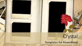  Presentation with old album - Presentation theme with memory book romance - grunge background with old album background and a coral colored foreground