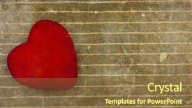  Presentation with paper heart book - PPT theme enhanced with memory book romance - heart on vintage paper background background and a tawny brown colored foreground