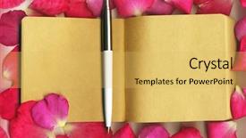  Presentation with memory book - Presentation design having memory book romance - rose petals with the notebook background and a yellow colored foreground