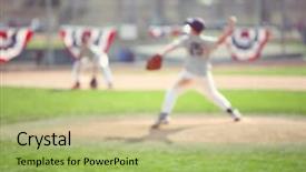  Presentation with blur - PPT theme consisting of memory game - baseball blur background background and a mint green colored foreground