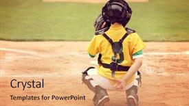  Presentation with baseball - Cool new presentation with memory game - baseball catcher backdrop and a coral colored foreground