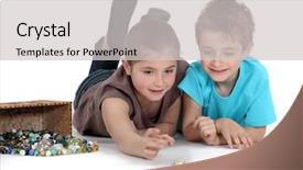  Presentation with marbles - Audience pleasing slides consisting of memory game - brother and sister playing marbles backdrop and a light gray colored foreground