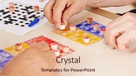  Presentation with memory game - Amazing presentation design having memory game - hands of senior people playing backdrop and a lemonade colored foreground