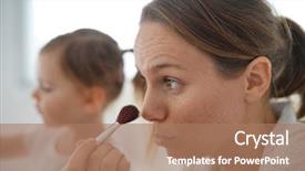  Presentation with memory game - Colorful slides enhanced with memory game - mother and young daughter playing backdrop and a coral colored foreground