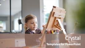  Presentation with memory game - Slides consisting of memory game - young girl drawing by herself background and a coral colored foreground