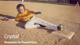  Presentation with base - PPT layouts consisting of memory game - youth baseball playing sliding background and a coral colored foreground
