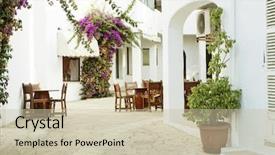  Presentation with mediterranean - Cool new slides with sunset in the mountains the slopes of the gorge are lit by the rays of the setting sun backdrop and a dark gray colored foreground